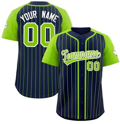 Personalisiertes Baseball Trikot Herren Tshirt für Kinder Erwachsene | Personalisierte Spieltrikots mit Knopfleiste Custom Shirt mit Name Nummer für Junge Mädchen Herren Damen