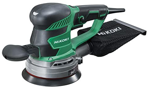 HIKOKI Exzenterschleifer SV15YC (350 Watt, 230 V, Schleifplatte-Ø 150 mm, Leerlaufdrehzahl 4.200-11.000 min-1, Schwingkreis-Ø 2,8/6,2 mm, im Karton, inkl. Staubbeutel und Zusatzhandgriff), Braun