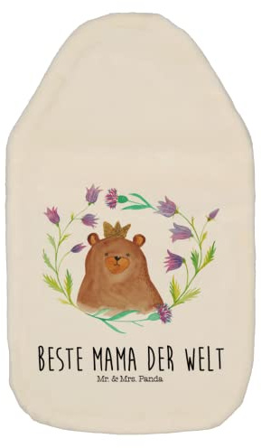 Mr. & Mrs. Panda Wärmflasche Bär Königin - Geschenk, Kinderwärmflasche, Teddybär, Wärmekissen, weltbeste Mama, Wärmflasche mit Bezug, Mutter, beste