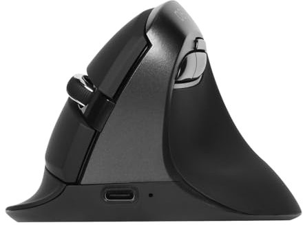 DELUX Wireless Ergonomic Mouse, Small Hand Vertical Mouse, Silent Click, 4000 DPI, 6 Buttons, Rechargeable, 2.4G/BT 5.2 Dual-mode for Carpal Tunnel, for Laptop/PC/Mac (M618MINI-Black Gray)