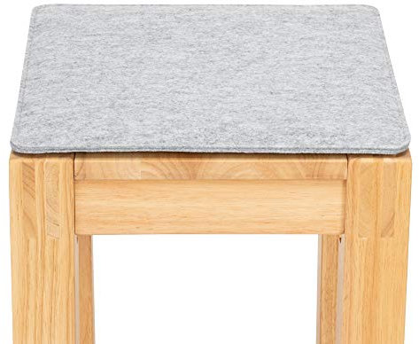 FILU Sitzkissen aus Filz 2er-Pack Hellgrau eckig (Farbe und Form wählbar) 35 x 35 cm – Sitzkissen für drinnen und draußen, Deko für jeden Stuhl im Wohnzimmer oder Esszimmer, Gartenstuhl/Balkonstuhl