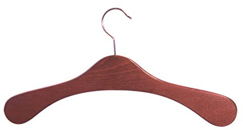 Hagspiel Kleiderbügel aus Holz, 5 STK. Garderobenbügel aus Buchenholz, Mahagoni gebeizt, Made in Austria