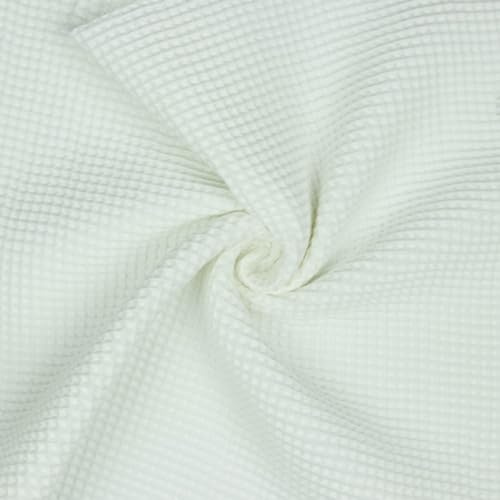 VmG-Store Waffelpique Meterware Waffel Stoff 100% Baumwollstoff Tex 100 (006 I Weiß, 100 x 150cm)