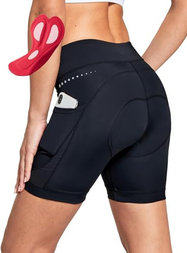 baleaf Radlerhose Damen Gepolstert 4D Fahrradhose Radhose Gepolstert Kurz Radunterhose Rennrad Hose Fahrrad Unterwäsche Radbekleidung Schwarz L