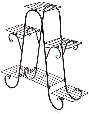 zaizai Soportes para Plantas De 6 Niveles, Soporte para Macetas para Interiores Y Exteriores, Estante para Plantas Multicapa, Soporte para Flores De Hierro Forjado para Balcón-A