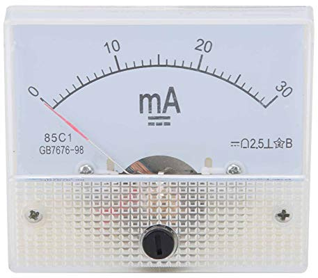 Compteur de Panneau D'ampli Analogique Eujgoov 0-30MA Ampèremètre de Jauge de Courant Cc 85C1 Testeur D'ampères pour les Tests de Circuit