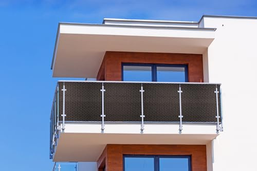 Jet-Line | Balkonsichtschutzmatte | Sichtschutzmatte für Balkon | Dunkelbraun |100 lang x 90 cm hoch | Polyrattan | Sichtschutz | Premium | Rattanmatte | Balkonblende