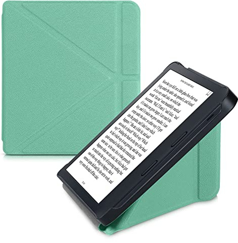 kwmobile Fodral för e-läsare kompatibelt med Kobo Libra 2 - Flip-fodral i konstläder isig mynta