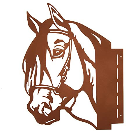 UNUS Garden - Spina per albero di cavallo dietro l'angolo, decorazione da giardino, effetto ruggine da avvitare, spina in metallo arrugginito, decorazione per giardino, terrazza o balcone