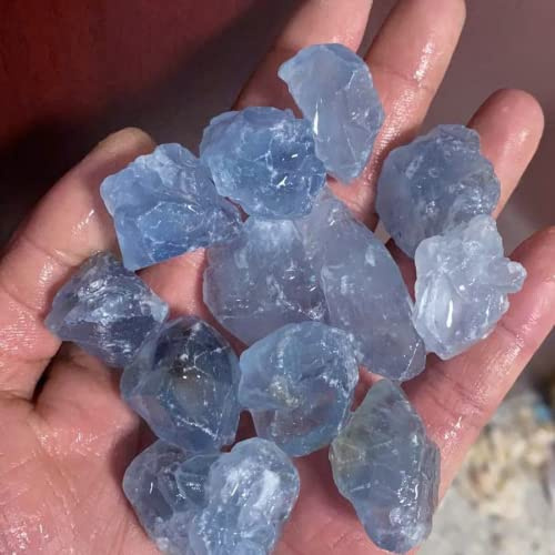 100 g Großpackung roher blauer Celes Chip Rocks Natürlicher Kristall Quarz Rohstein Aquarium Dekor Mineralprobe