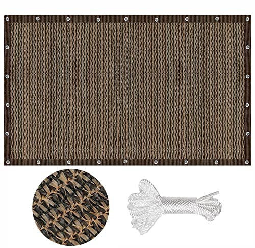 Toile Ombrage HDPE Respirant 1.2 x 1.5 m,Protection Coupe Vent Abat Jour RéSistante, Filet d'ombrage Filet de Respirant,Voile de Parasol Voile, pour Voiture,Restaurant,Jardin, ‎Marron