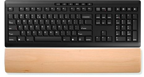 HomeDo Wooden Wrist Rest for Mechanical Keyboards, Support pad for Palm, Ergonomic Rest for Typing and Gaming (Beech, 44x8cm) | Ergonomic Palm Support Pad, Comfort Hand Rest, Great for Long Time Typing, Gaming, Relieves Wrist Pressure