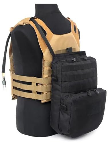 Fotrsta Mini MOLLE Trinkrucksack, 3L Trinkwasserblase Molle Rucksack Molle Westenzubehör 600D Nylon Militär Sport Freien Wassersäcke Aufbewahrungstasche Für Wandern,Trekking,Camping,Reisen