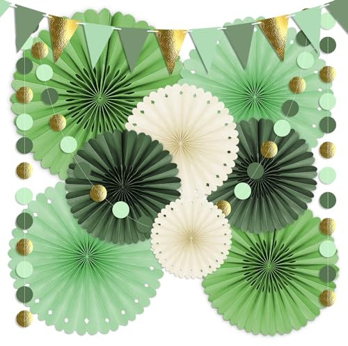 Syoulin-Decoración de boda fiesta en el jardín, decoración de fiesta al aire libre de verano, decoración de boda bohemia vintage, decoración de cumpleaños verde-10 piezas