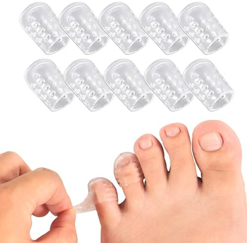 10 pcs Protezione alluce, Traspirante Protezione Dita Piedi Silicone, Copri Piedi Traspiranti Separatore Dita Piede per Sollievo Dal Dolore Attrito Calli Vesciche Unghie Mancanti