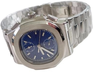 2024 Nuovo NO Logo Nautilus Style Multifunzionale Cronografo Orologio da Polso VK61 Orologi al Quarzo per Uomo Moda Uomo Orologio 41MM, Blu