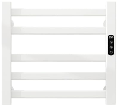 CYzpf Heated Towel Flat Panel Heated Towel Rail Radiator Modern Central Heating Bathroom Warmer Wall Mounted Ladder Rad Radiators for Bathroom(450x500MM) 135W,White,220V