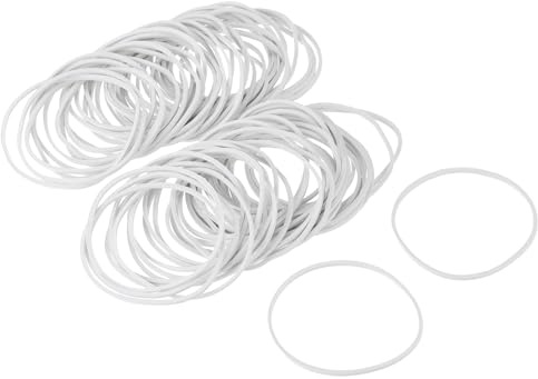 QUARKZMAN 100 paket elastiskt elastiskt gummiband vitt 50 mm x 1,4 mm gummiband