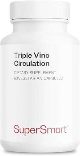 Triple Vino Circulation - Circulation Veineuse et Sanguine - SuperSmart | Contre les Jambes Lourdes, Les Varices et Insuffisance Veineuse - Polyphénols de Vigne Rouge - Vegan