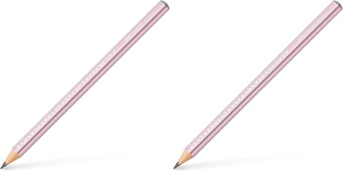 Faber-Castell Jumbo Sparkle Graphit-Bleistift, Rosé-Metallic (Packung mit 2)