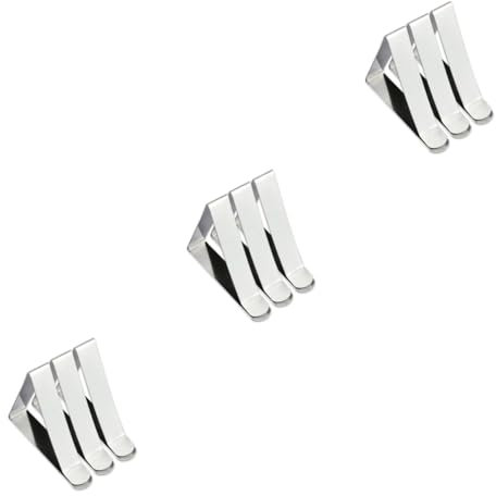 Amosfun 30pcs Adjustable Stainless Steel Table Cover Clips Fitted for Large Tablecloth Silver Windproof for Home Restaurant