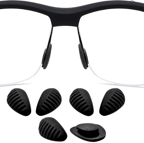 HiCycle2 Ersatznasenpads für Nike Brillen/Sonnenbrille, Silikonpolster, Grau/Schwarz, 3 Paar