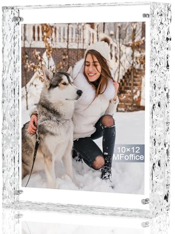 MFoffice 10x12 Picture Frames, Refined Crystal-Clear Acrylic Photo Frame, Use as 10x12, 10x10, 9X12, 8.5x11, 8x10 Picture Frame and Tabletop Display Frames, Transparent, 1Pack