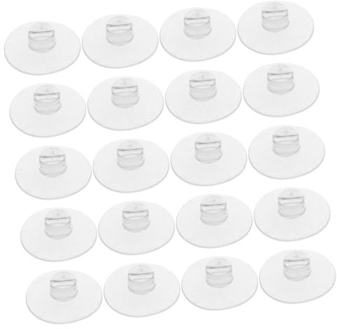 Generic 20pcs Suction Cup Fixing Buckle Adhesive Suction Cups Cable Clips Shower Suction Cups Wire Holders for Cords Heavy Duty Hooks Suction Cup Clips Suction Cup Fastener PVC Transparent