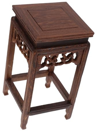 MUSISALY Wooden Decorative Planter Stand Jade Flower Pot Base Small Stool Ideal for Living Room Bedroom Office