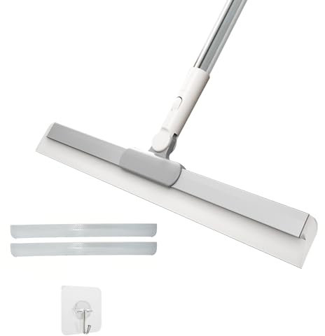 NEXROLA Tira Acqua Pavimenti, Tiraacqua da doccia con manico lungo 130cm (4 Posizioni), Tiraacqua Pavimenti Silicone per Pulizia Docce, Finestre, Specchi, Tergivetro per Finestre Professionale