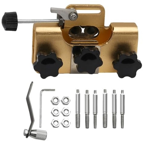 Mskidand Chain Saw Sharpeners Portable Chainsaw Chain Sharpening Woodworking Grinding Electric Chainsaw Grinder Tool with 6 Bit