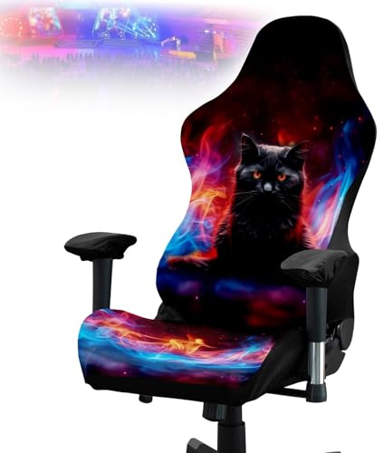 Tedkoo Fundas para sillas Gaming con Estampado elástico, Funda de poliéster para Silla de Oficina con reposabrazos para Silla Gaming reclinable de Carreras(Game Style C)