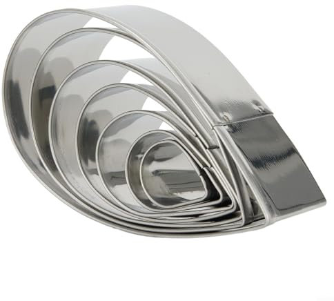Set di formine per biscotti in acciaio inox con rose a forma di goccia d'acqua, perfette per fondenti e zucchero artigianale