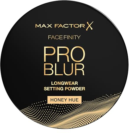 Max Factor | Facefinity Pro Blur|Polvo Fijador Matificante|Tono Honey Hue 002|Control de Brillo y Acabado Mate | Polvo Facial Ligero y Sellador | 10,5 g