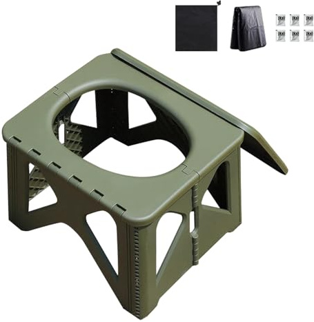 Sedile per WC da esterno, sgabello pieghevole portatile per adulti, vasino da esterno per adulti e bambini, viaggi in auto, camper, accessori da viaggio, tenda da spiaggia, escursionismo, pesca