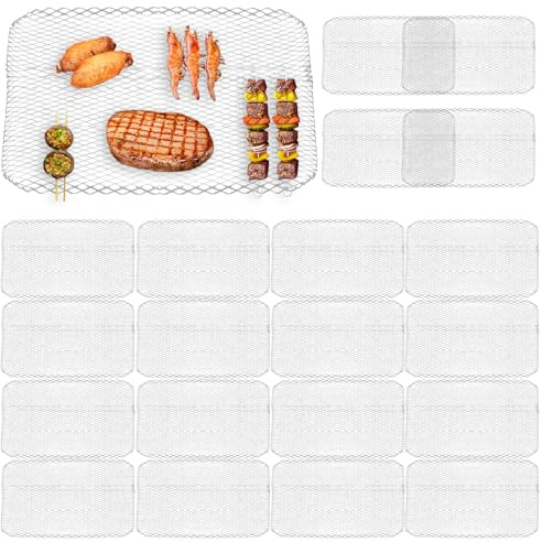 20 Pack BBQ Grill Mesh Mat,Mesh Baking Tray,Grill Mesh,Disposable Barbecue Padding for Outdoor Barbecues (20 Pack)