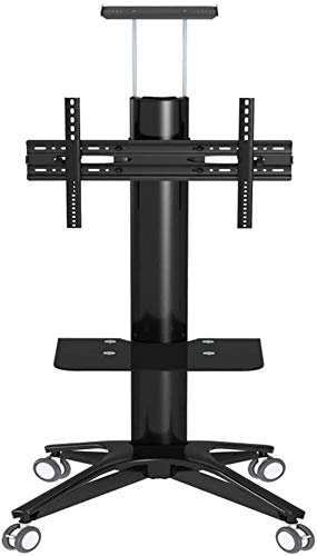 Mobile TV Cart Rolling TV Stand for 32-70 Plasma LED LCD OLED & Curved TVs - Universal Mount with Wheels Full Motion Supports 80kg Black TV Rack Furniture