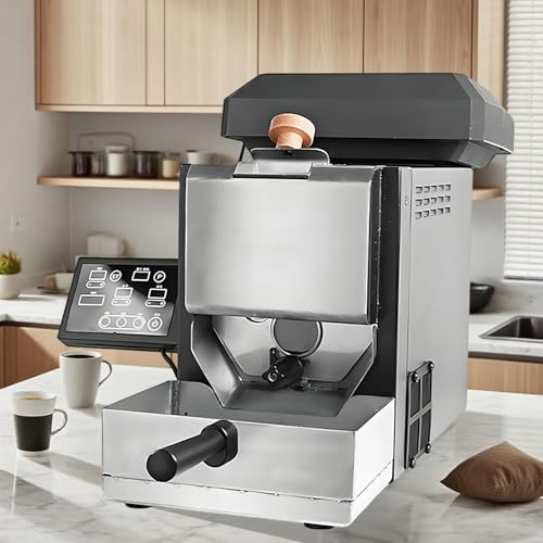AUTUMFLATGAO Torréfacteur à Café électrique, 2 Modes De Manuel/Automatique, Torréfacteur De Grains De Café De 200g avec Filtre à Fumée (Torréfaction Légère), Cheminée Et Collecteur De Paille