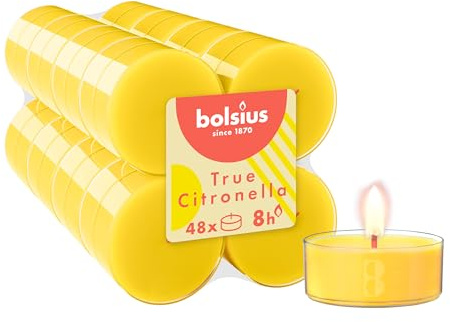 Bolsius - 48 Maxi candele profumate - Citronella - candele di cera