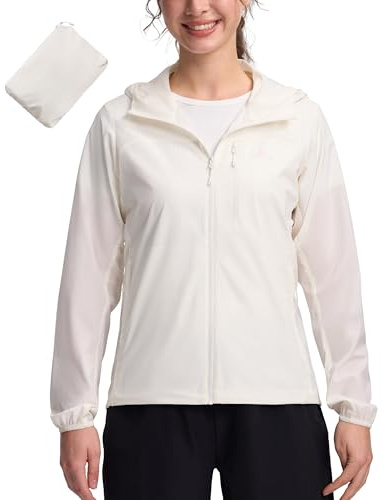Pioneer Camp Windbreaker Veste de course pour femme, légère, imperméable, respirante, protection solaire UPF 100+, imperméable, robuste, pour les voyages, la course, la randonnée
