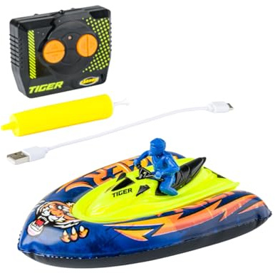 Carson Nano Wave Tiger 2,4 GHz – Bateau télécommandé, Bateau RC, Jouet télécommandé pour Enfants et Adultes, incluant télécommande