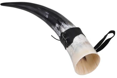 Cuerno de Toro para Beber Amarillo, Gran Capacidad, Punta Afilada | Resistente y Cómodo, Estilo Medieval Retro, Adecuado para Fiestas Temáticas y Actividades al Aire Libre