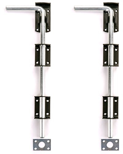 2X Large Garden Gate/Garage Door Drop Bolts - Floor/Ground/Stable Lock Catch