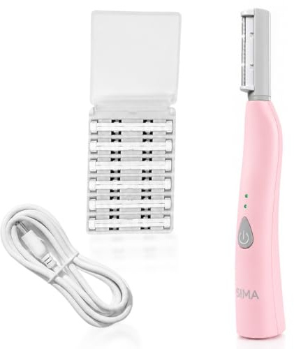 SPA SCIENCES - SIMA Patentierter Dermaplane Rasierer für Frauen Gesicht - Schmerzloses 2-in-1 Gesichtspeeling & Pfirsich-Fuzz Haarentfernung - Anti-Aging - 3 Geschwindigkeiten - Wiederaufladbar - 7