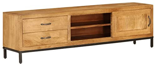 vidaXL Mangoholz TV Schrank 140x30x40cm Fernsehschrank Fernsehtisch Lowboard