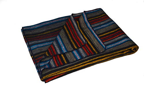 Alpaca Land, Handmade Ecuadorean Alpaca Wool Blankets/Throws (Small Stripe Dark Shades)