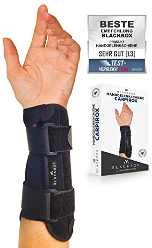 BLACKROX Handgelenkschiene CARPIROX Vergleichssieger 2026 Handgelenkbandage Handgelenkschiene Handgelenkstütze Handbandage Sport Männer Frauen links und rechts Hand Handgelenk Bandagen (M, Schwarz)