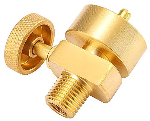 0,5 kg mässingspropan nål kontrollventil, engångsjusterbar tryckpropan gas regulatorventil med 1/4 tum NPT gänga (tappad M8 hona), propan 0,5 kg tank bortskaffande cylinderflaska adapter