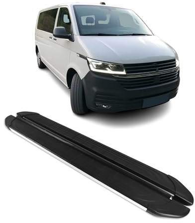 OMAC Trittbretter Seitenschweller kompatibel mit VW T6 T6.1 alle 2015-2022 L2 Alu Schwarz Grau