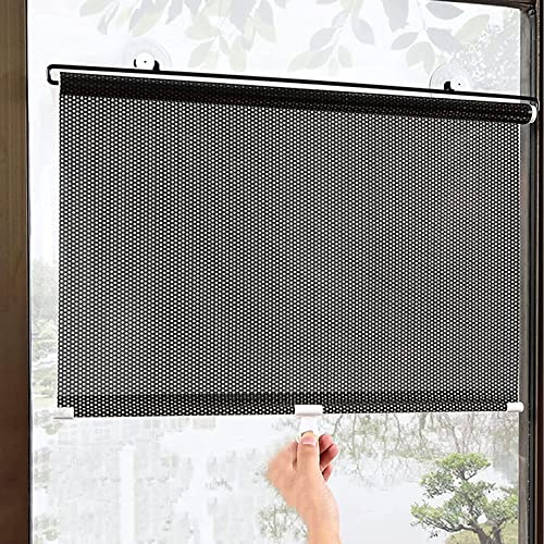 Without Drilling Sun Protection Suction Cup Roller Blind,Blackout Roller Window Shades,Temporary Portable Insulation Window Cover Curtain,Privacy Screen for Home,Office,Car (40x60cm/16x24in)